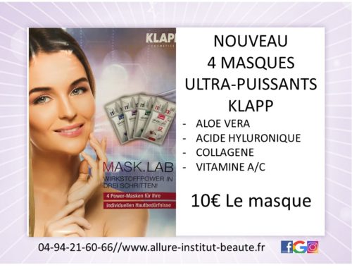 Offre du moment : 4 masques ultra puissants « KLAPP »