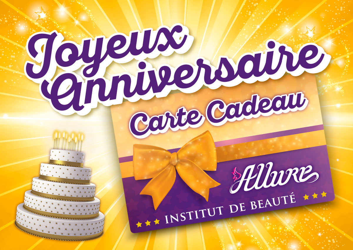 CARTE CADEAU d'anniversaire : montant libre • Institut de beauté